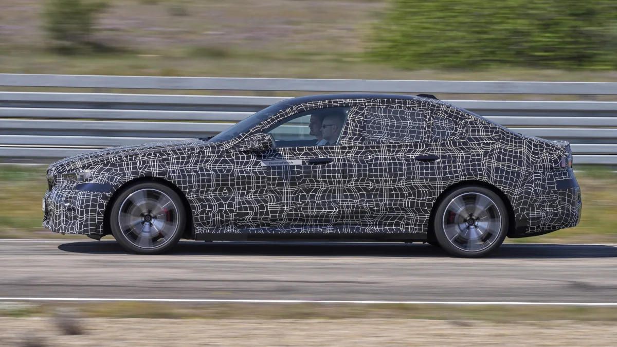 BMW i5 action profile on the track