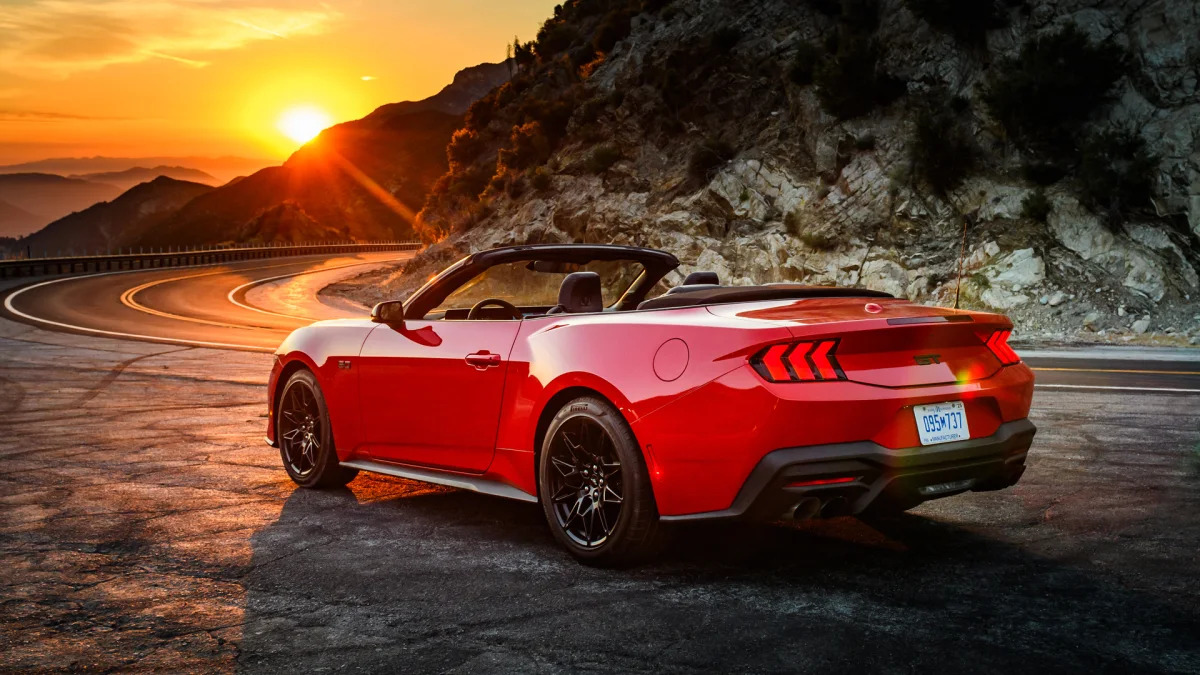 2024 Ford Mustang GT Convertible rear three quarter