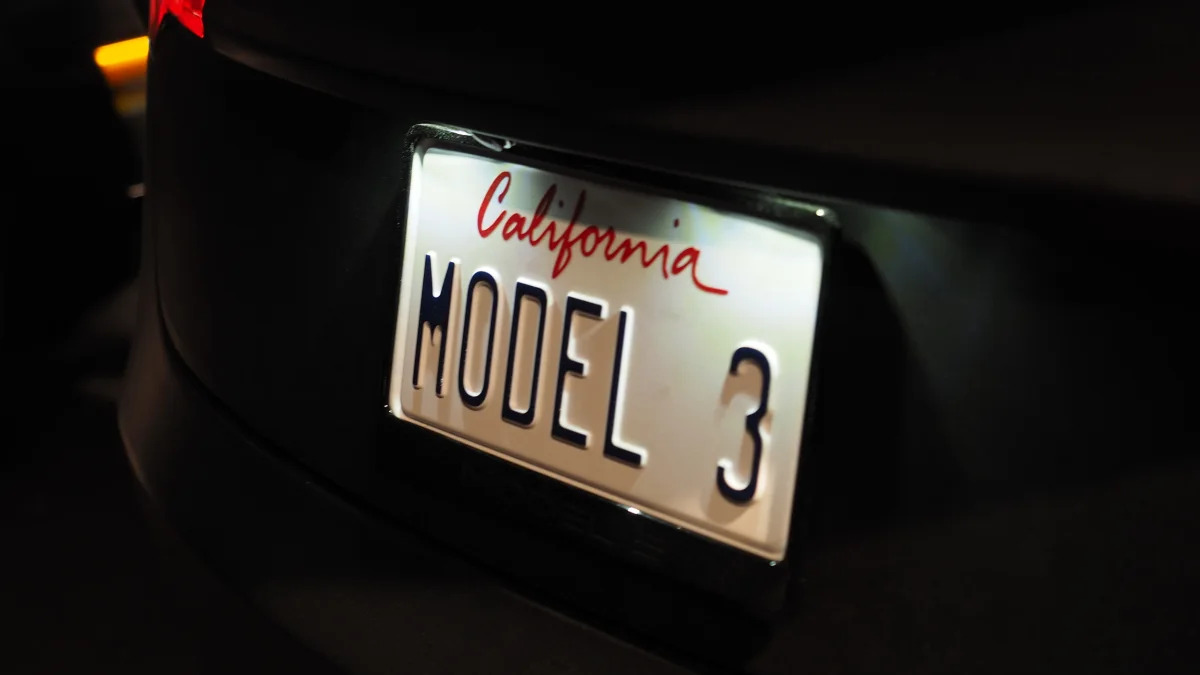 Tesla Model 3 license plate