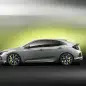 The 2017 Honda Civic Hatchback prototype, side view.