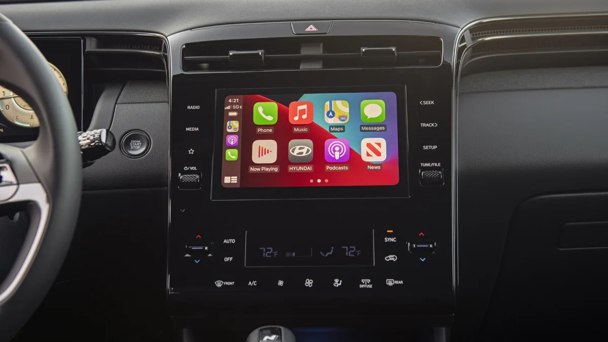 2022 Hyundai Tucson standard touchscreen and center controls