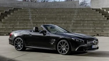 Mercedes-Benz SL Grand Edition is a grey and gold high-lux roadster