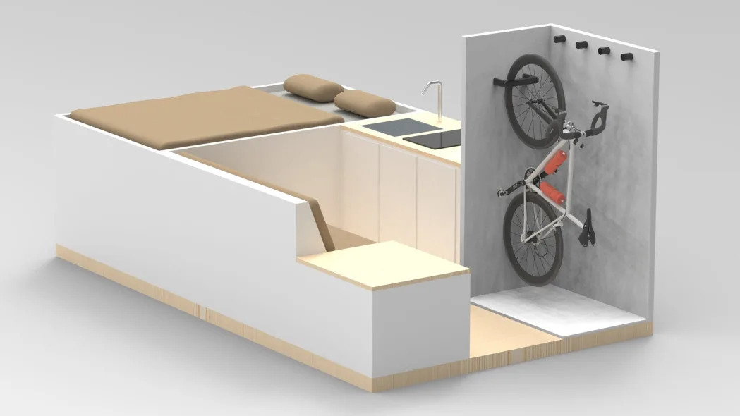 A rendering of the layout inside Grounded's camper van