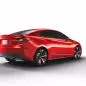 ruby red metallic subaru impreza sedan concept rear three quarters studio