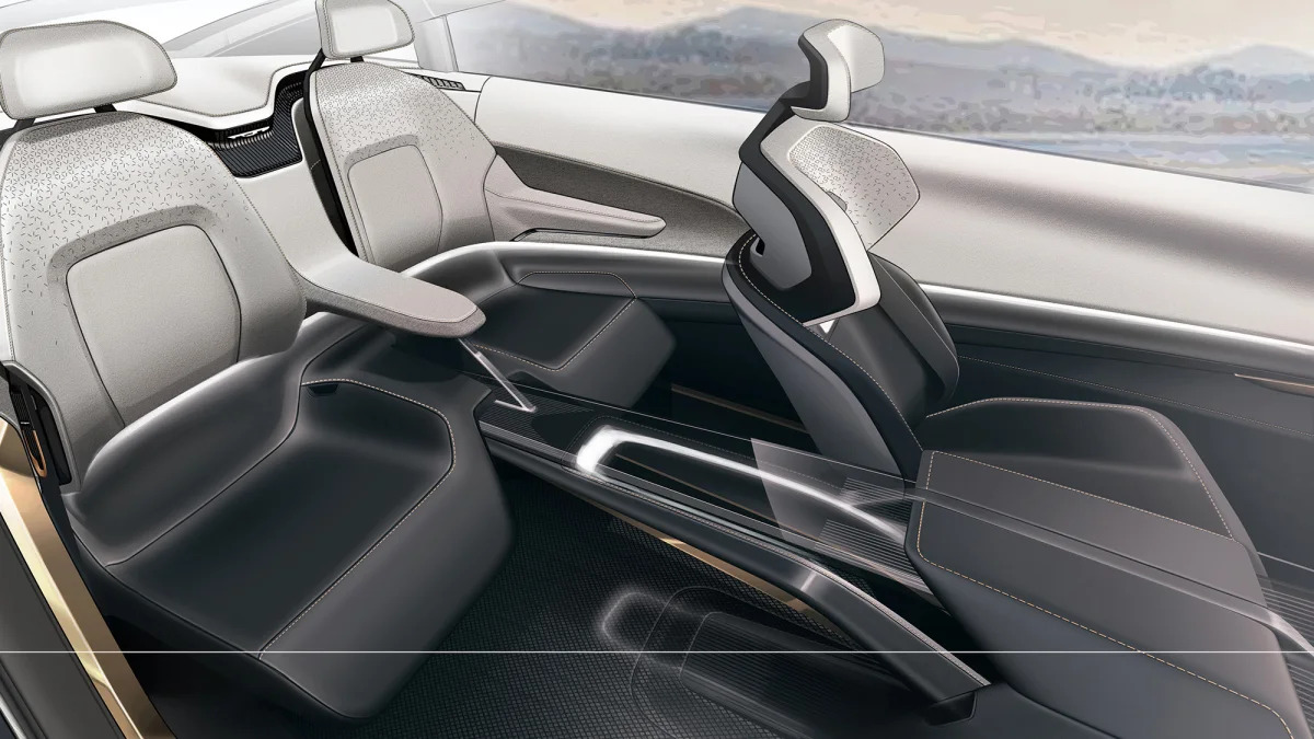 Design sketch of the extended rear seats of the Chrysler Halcyon