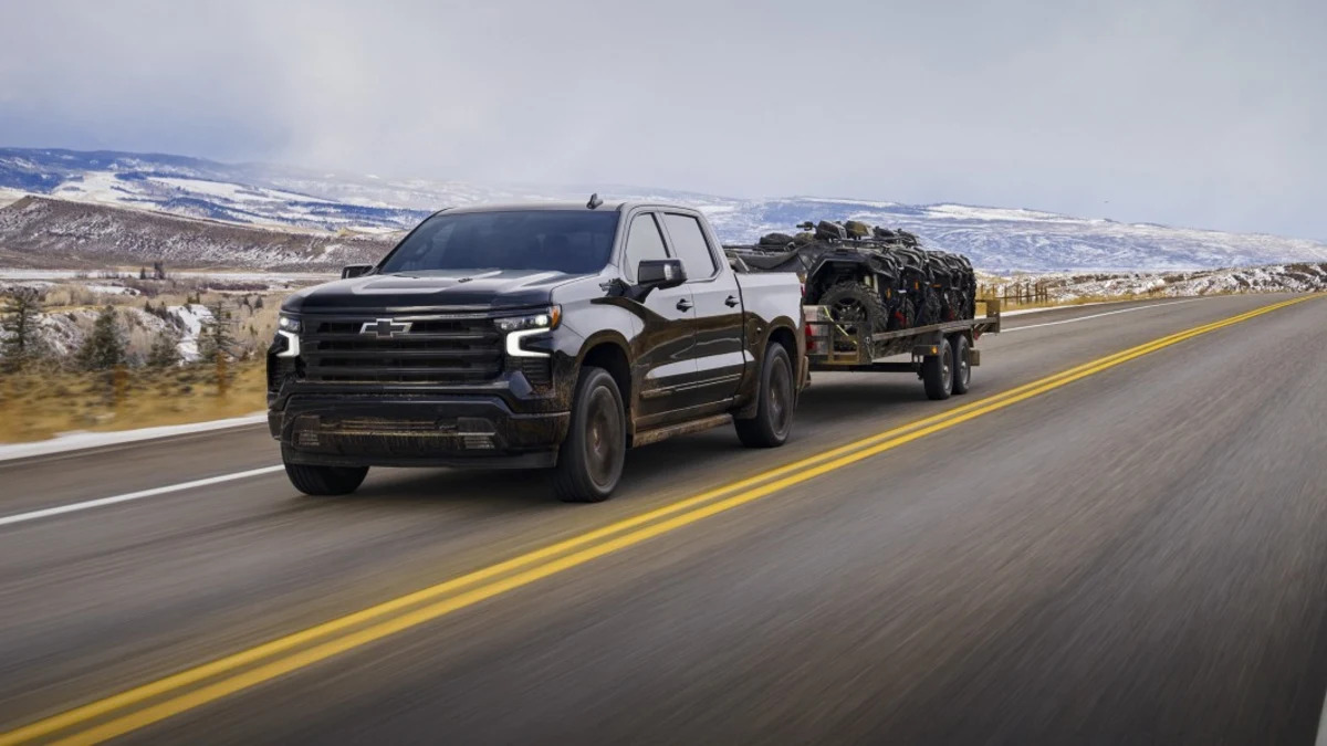 Chevy Silverado towing a 20-foot trailer hands-free(!) What could go wrong?