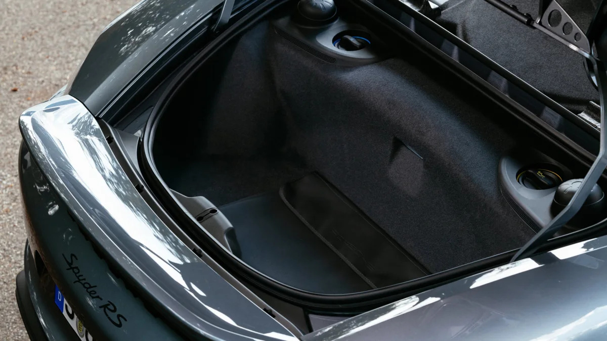 2024 Porsche 718 Spyder RS in Vanadium Grey trunk