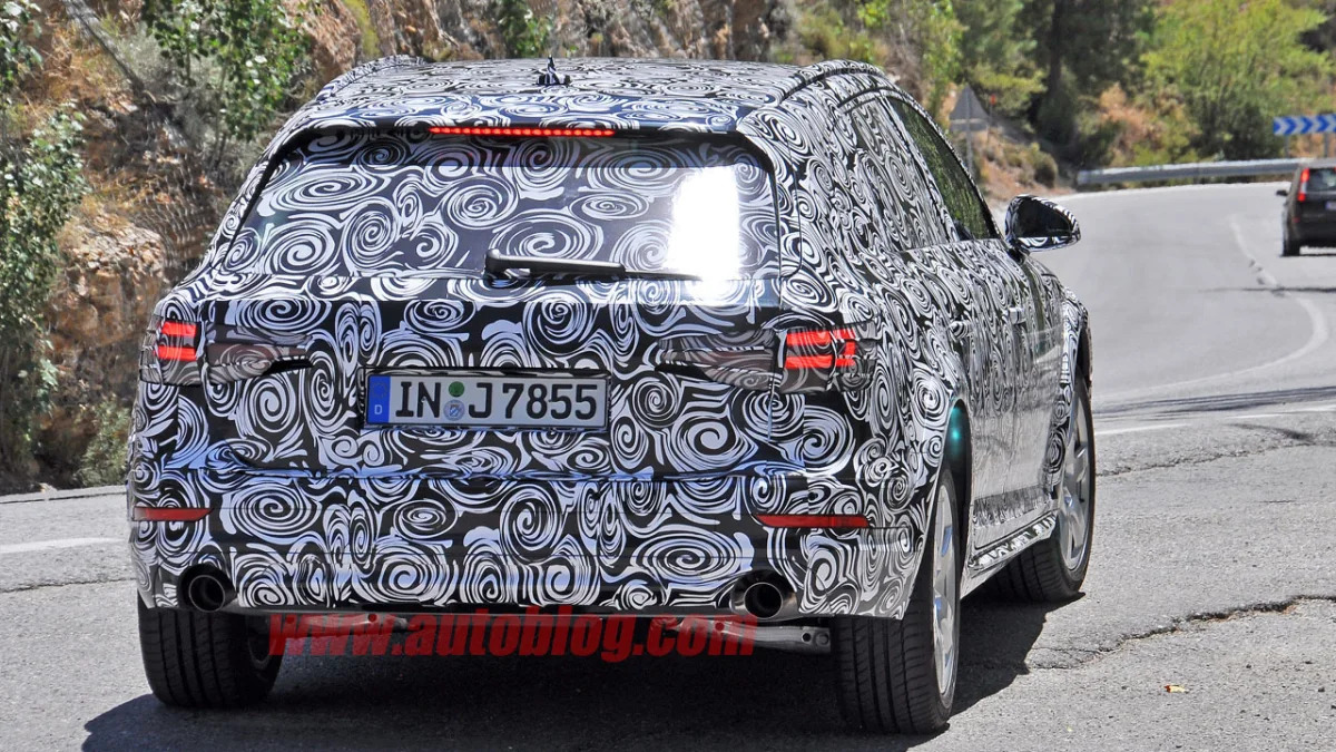 camouflaged audi a4 allroad spy shots taillights detail