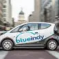 BlueIndy Carsharing EV on the road