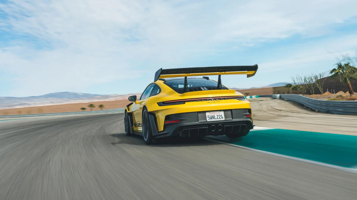 2023 Porsche GT3 RS action rear curb