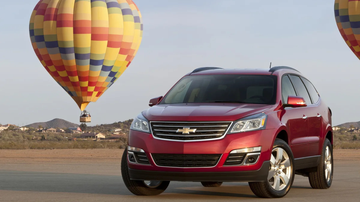 2015 Chevy Traverse in red with hot air balloons