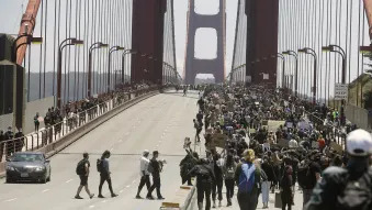 Black Lives Matter protest on the Golden Gate Bridge