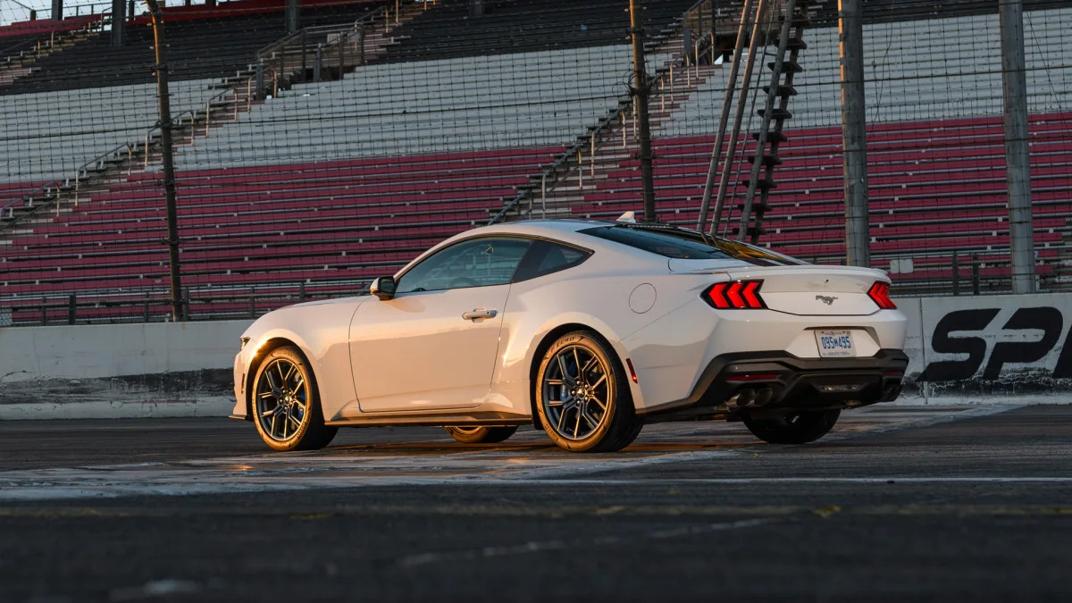 2024 Ford Mustang EcoBoost rear at Irwindale