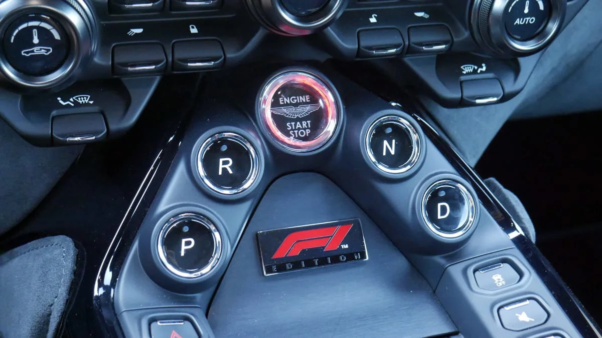 2023 Aston Martin Vantage F1 Edition shifter and start buttons