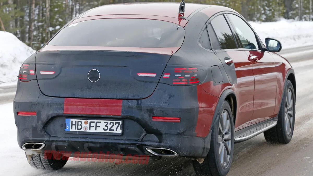 2017 Mercedes GLC Coupe red prototype rear 3/4