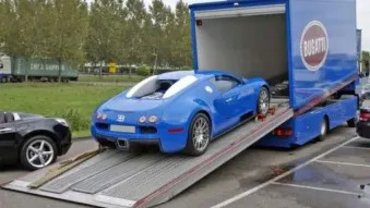 Bugatti Veyron with matching Mercedes Atego transporter