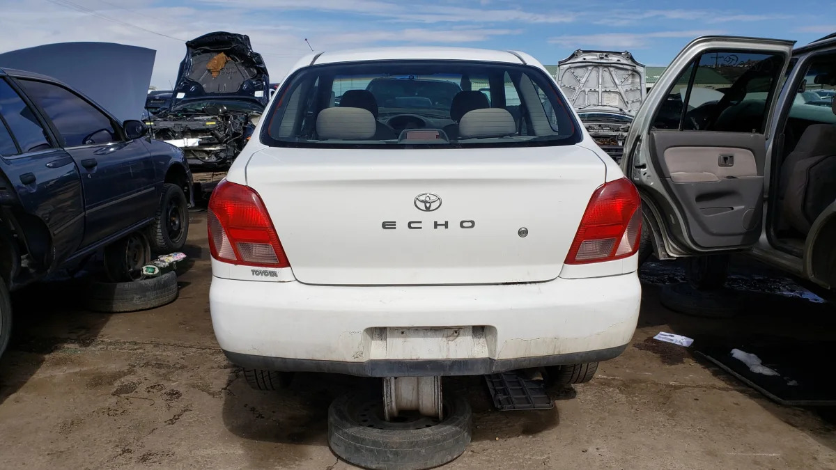 23 - 2002 Toyota Echo in Colorado Junkyard - photo by Murilee Martin