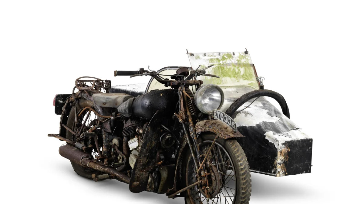 1938 brough superior 982cc ss80 with sidecar three quarters