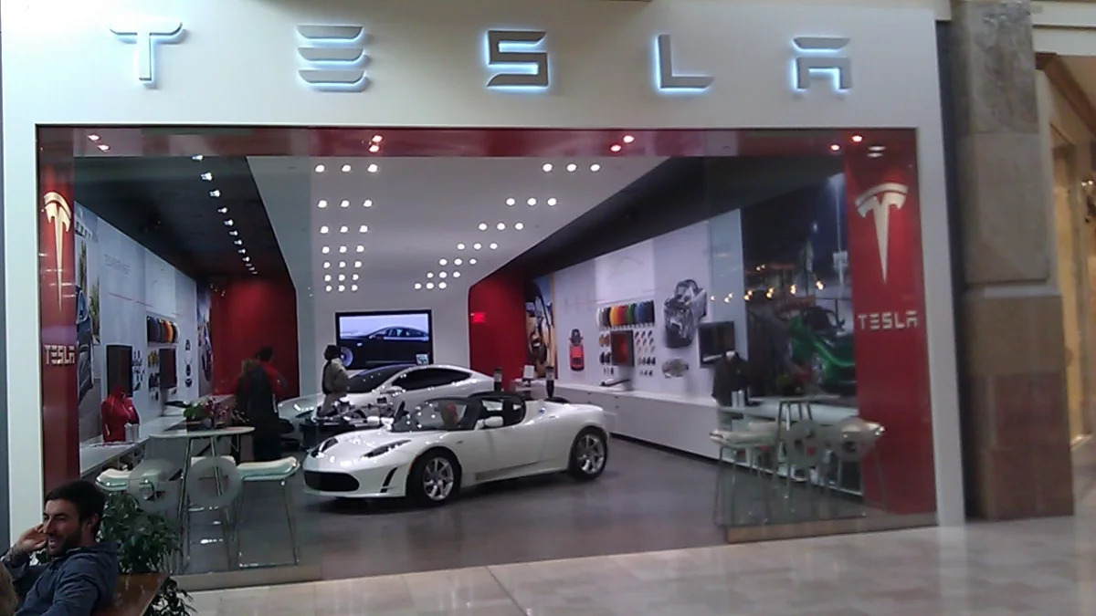 There is a Tesla store inside this mall...
