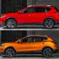 The 2017 Nissan Rogue, unveiled at the 2017 Detroit Auto Show, shown in comparison to the 2017 Rogue.