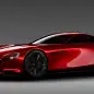 red mazda rx-vision concept gray background