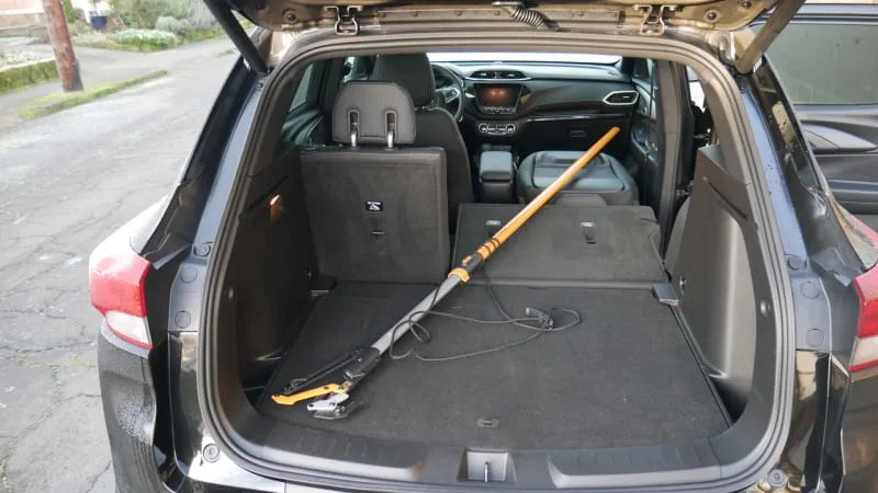 2021 Chevy Trailblazer Luggage Test tree trimmer in car