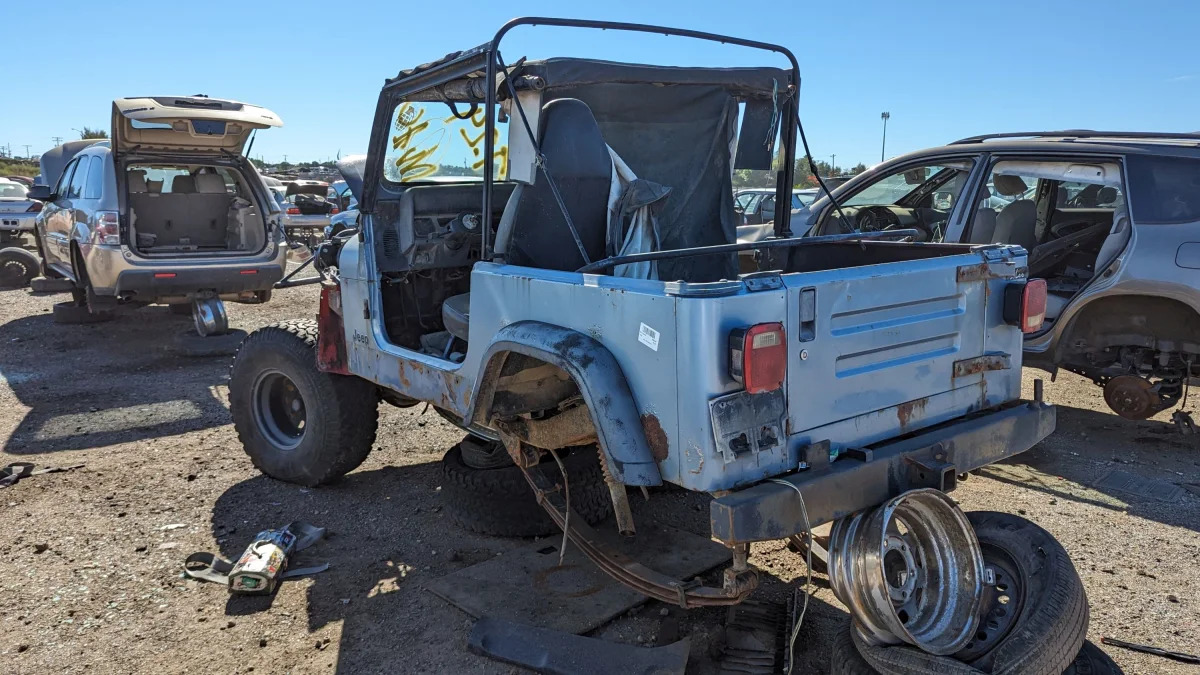 51 - 1993 Jeep Wrangler in Colorado junkyard - photo by Murilee Martin