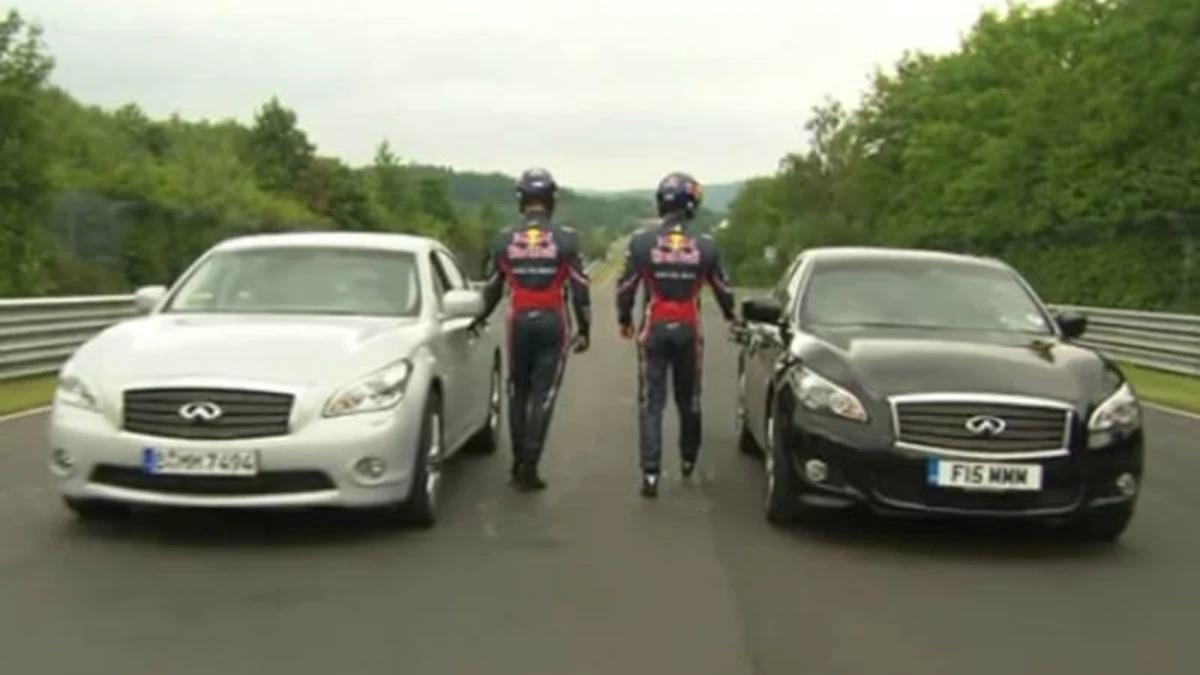 Vettel and Webber hit the Nürburgring in pair of Infiniti M sedans