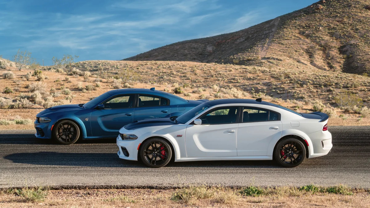 2020 Dodge Charger Scat Pack Widebody (Front) and 2020 Dodge Cha