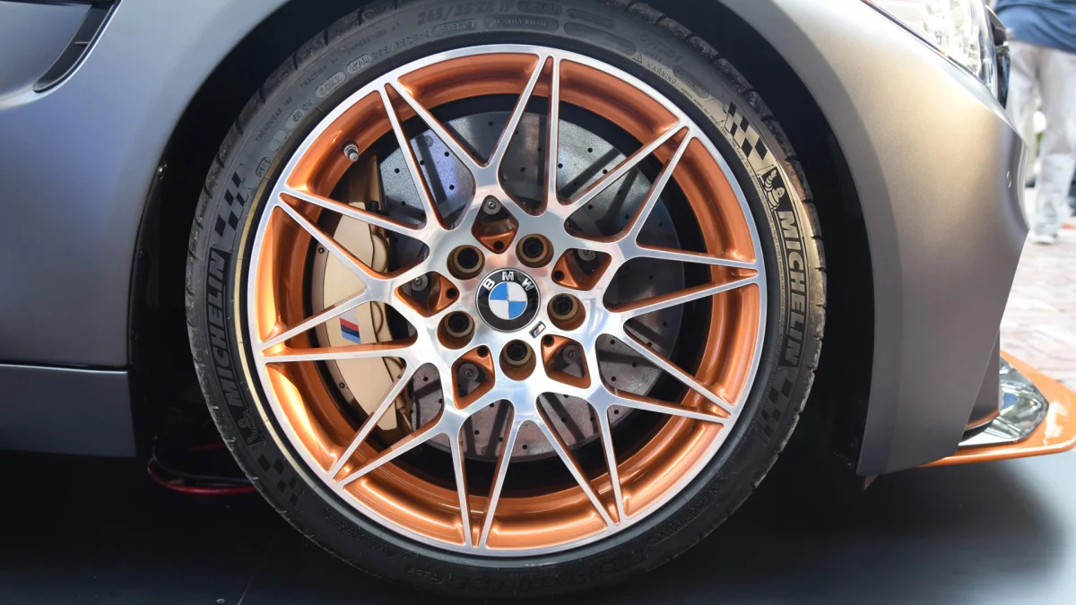 wheel brakes carbon ceramic orange accents bmw