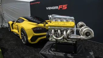 Hennessey Venom F5 engine at The Quail