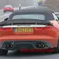 orange jaguar f-type r-s spy shots at nurburgring exhausts