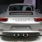 The 2016 Porsche 911 Carrera, now with a turbocharged engine in the standard car, unveiled at the Frankfurt Motor Show, rear.