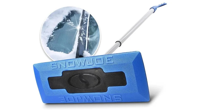 Snow Joe SJBLZD-LED 4-In-1 Telescoping Snow Broom + Ice Scraper