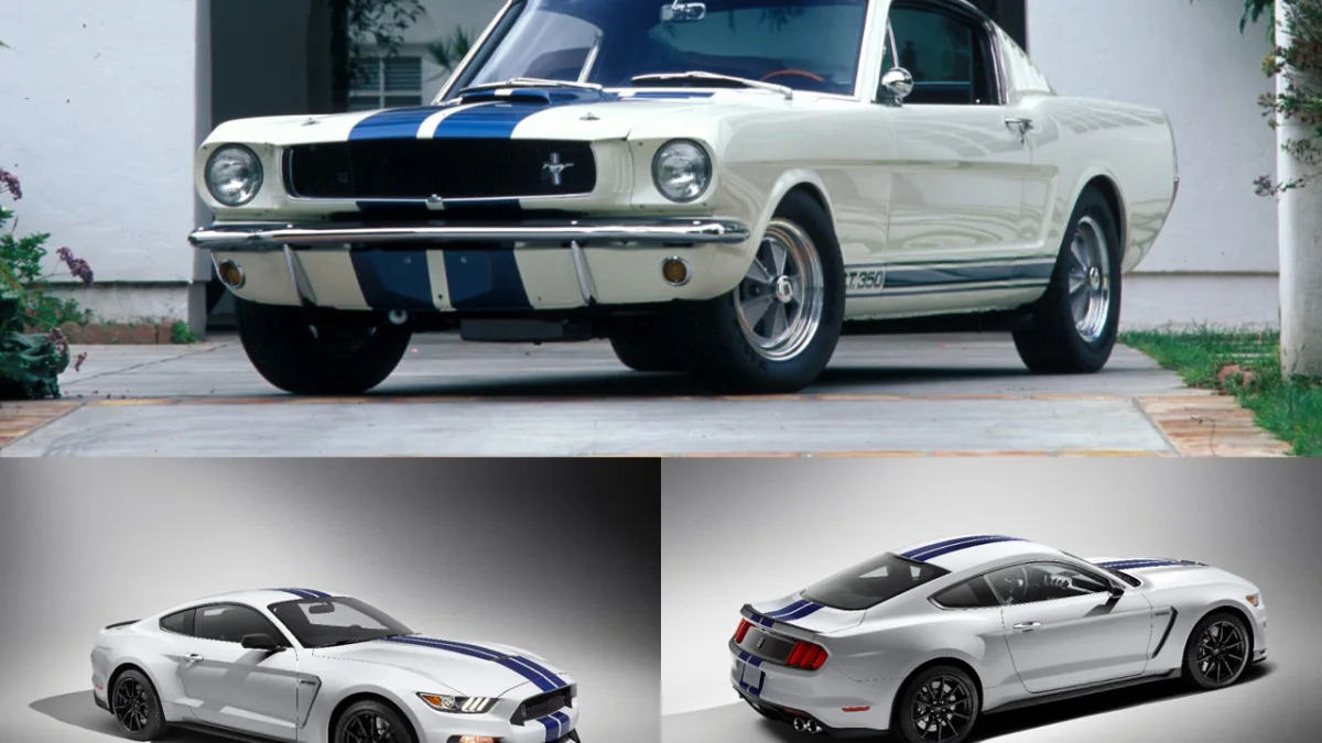 1965 and 2015 Ford Shelby GT350 Mustang