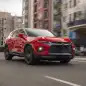 2019 Chevrolet Blazer red front city driving
