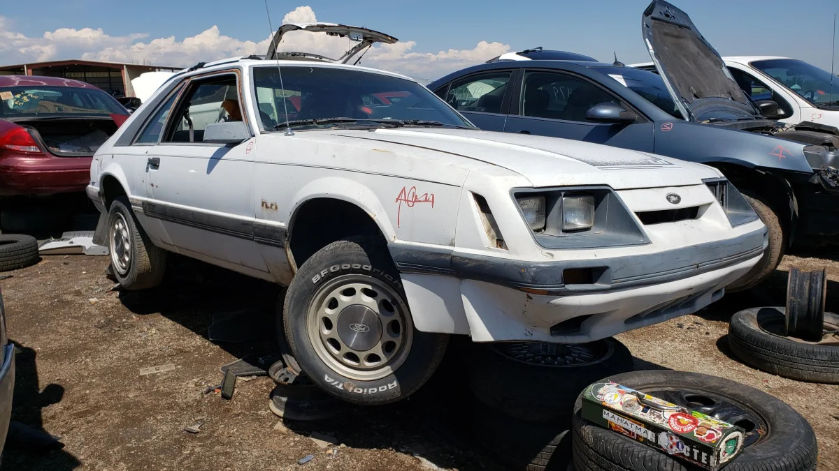 99 - 85 Ford Mustang GT in Colorado Junkyard - photograph by Murilee Martin