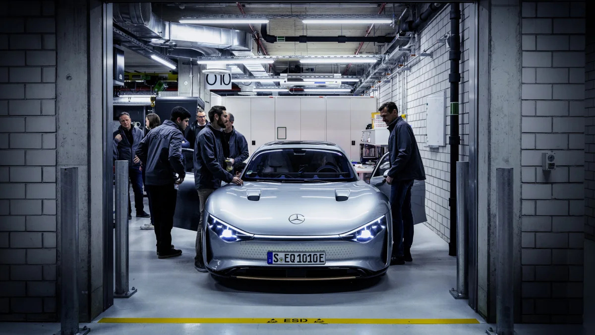 Mercedes-Benz EQXX in the garage