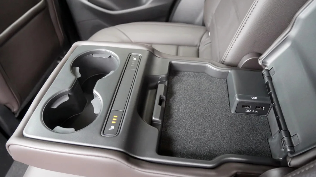2022 Mazda CX-5 rear armrest open with USB