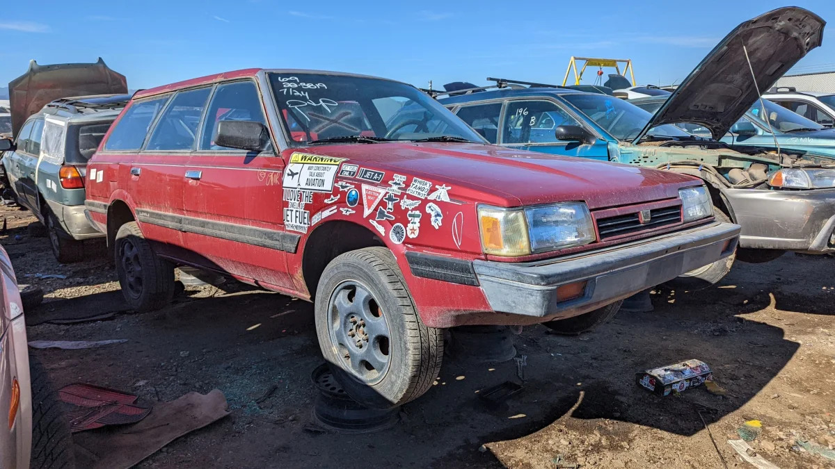 99 - 1991 Subaru Loyale Wagon in Colorado junkyard - photo by Murilee Martin
