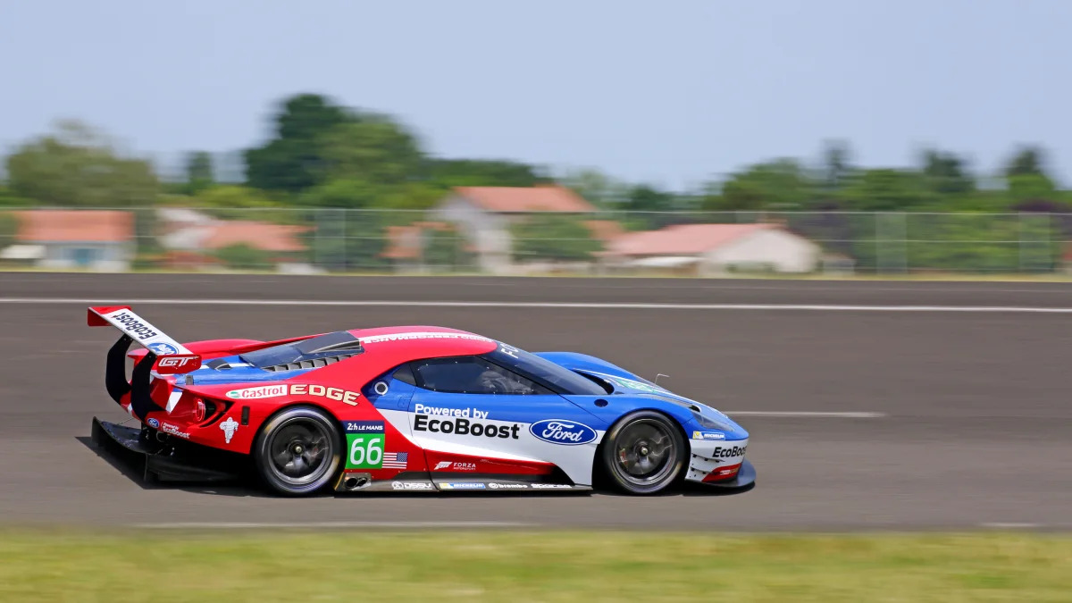 Ford GT LM GTE Pro on track side rear 3/4