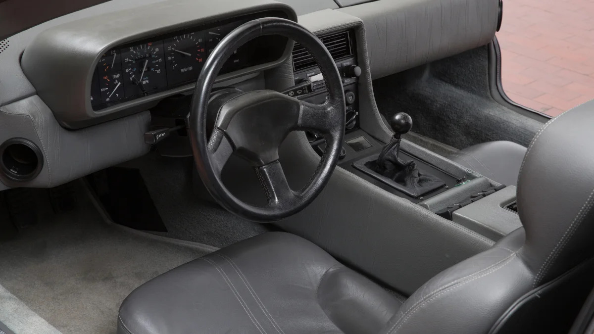 Cristina Ferrare 1982 DeLorean DMC-12 interior steering wheel
