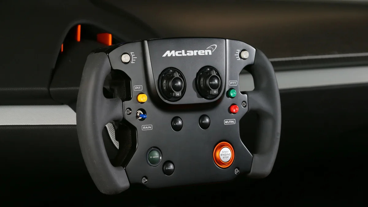 McLaren 675LT JVCKenwood Concept steering wheel