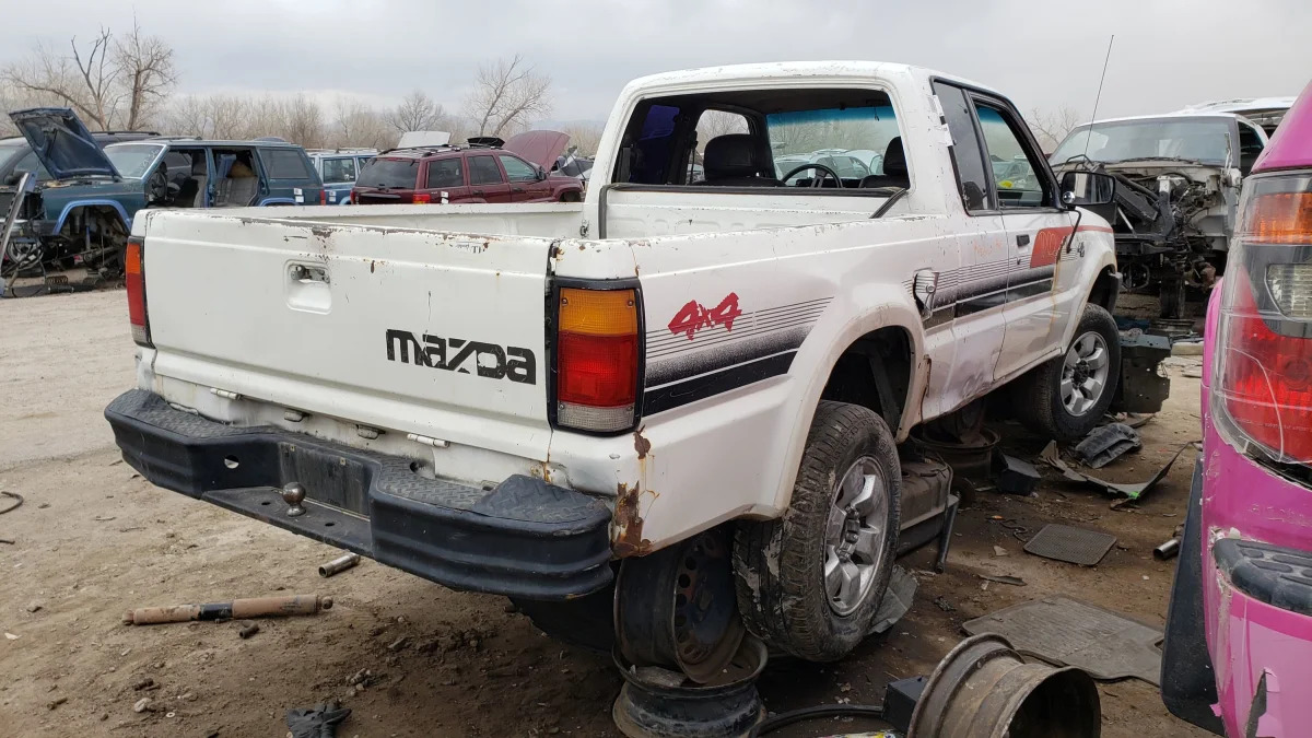 43 - 1993 Mazda B2600 pickup in Colorado junkyard - photo by Murilee Martin