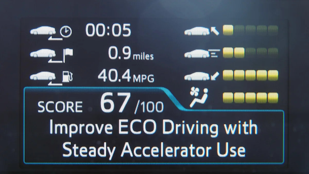 2016 Toyota Prius fuel economy display