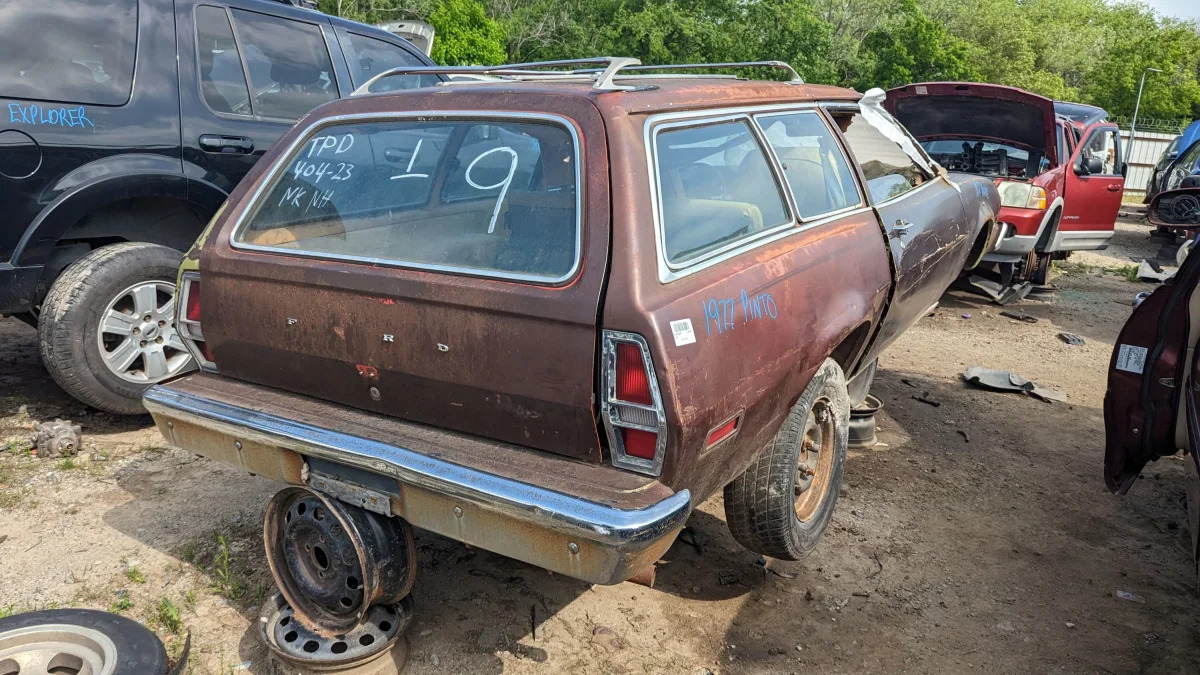 47 - 1977 Ford Pinto Station Wagon in Oklahoma junkyard - photo by Murilee Martin