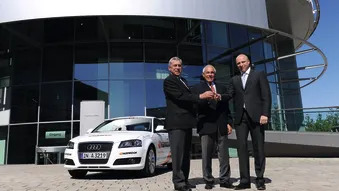 Gerhard Plattner Receives Audi A3 for 3-Continent Tour