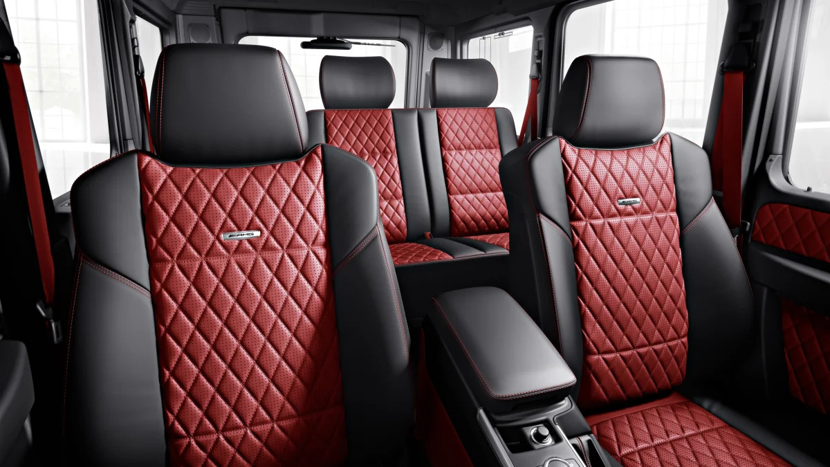 Mercedes-Benz G-Glass exterior with Designer Manufaktur options, in red on the AMG model.
