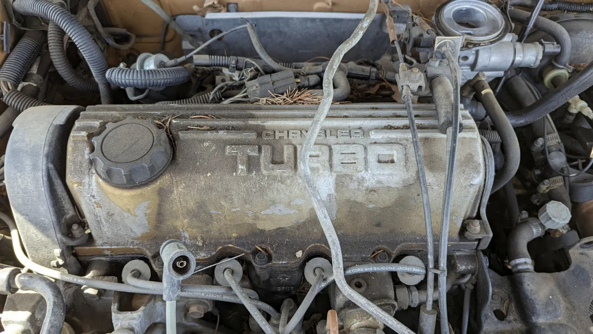 51 - 1985 Dodge Daytona Turbo in Colorado junkyard - photo by Murilee Martin