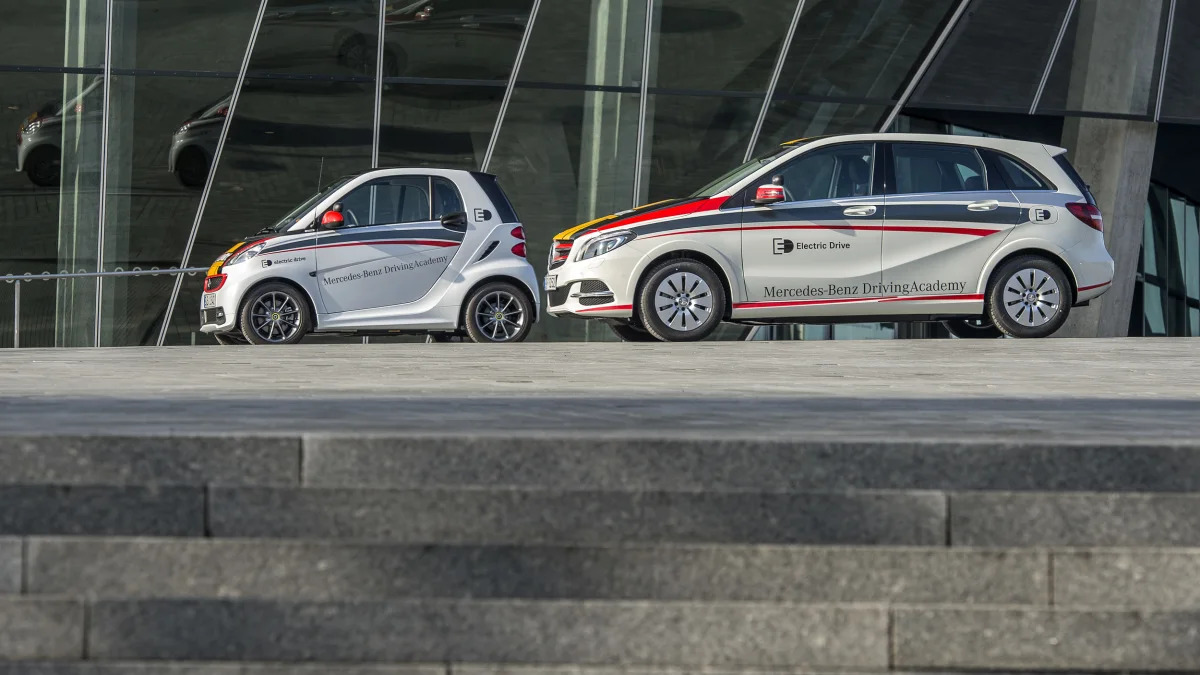 Mercedes-Benz B-Class Electric Drive and smart fortwo electric drive driving school.